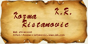 Kozma Ristanović vizit kartica